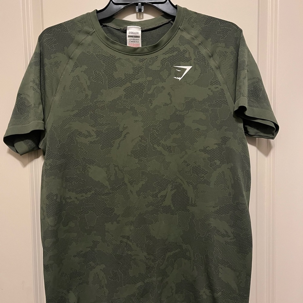Gymshark Green Camo Workout Shirt